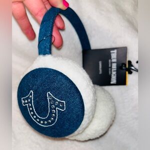 True Religion Earmuffs Blue and White NEW!